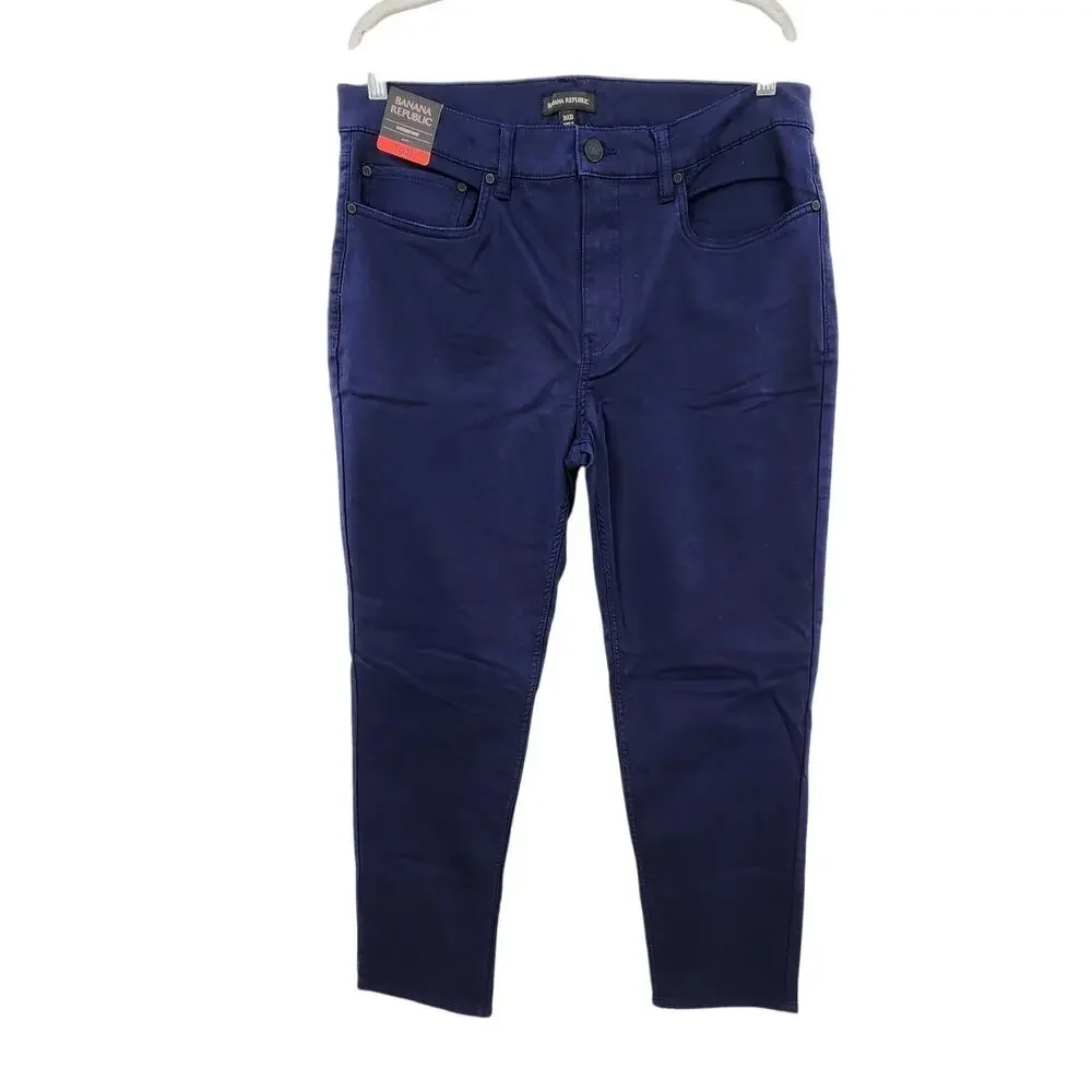 New NWT Banana‎ Republic 5- Pocket Blue Navy Jeans Size 34 X 30